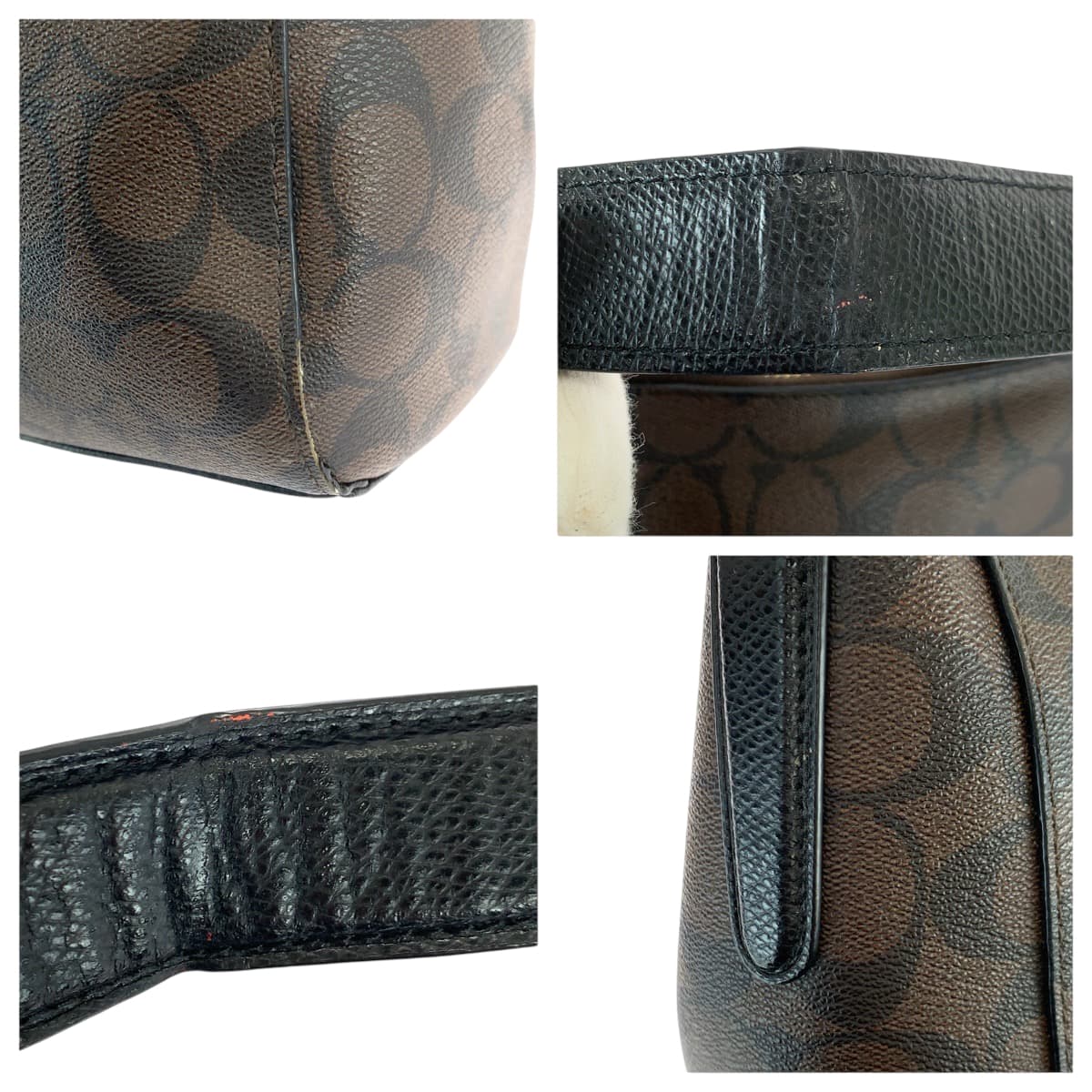 22381
COACH コーチ シグネチャー ブラウン ゴールド金具 PVC F34910 ショルダーバッグ ハンドバッグ レディース AB6