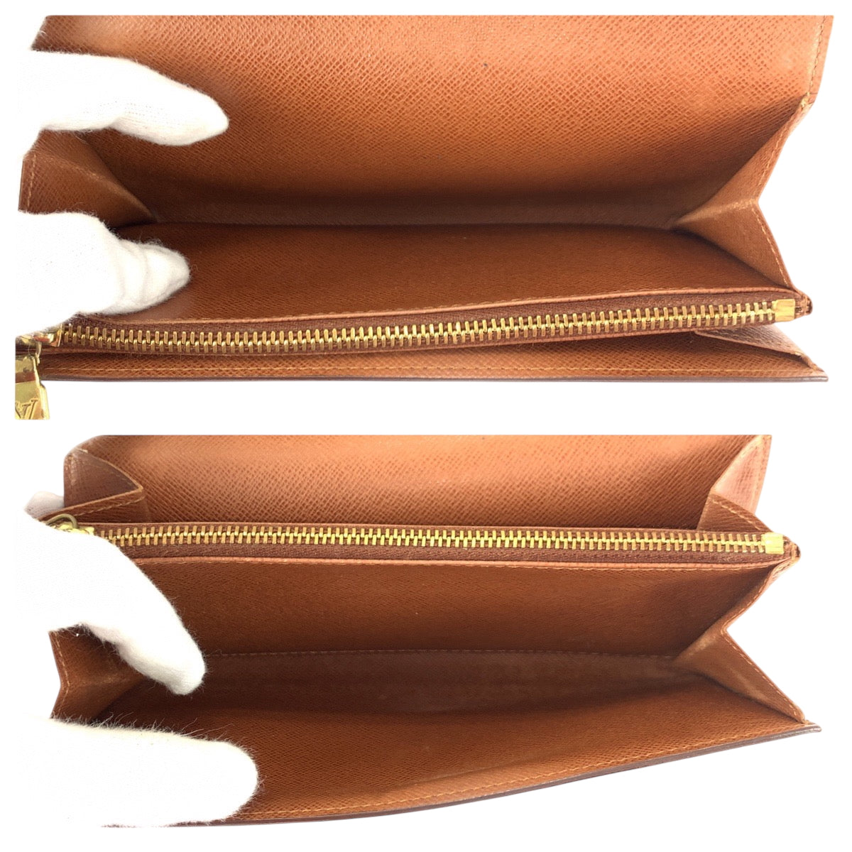 22390
LOUIS VUITTON ルイヴィトン モノグラム ポシェット ポルトモネ クレディ ブラウン ゴールド金具 PVC M61725 長財布 ロングウォレット レディース ABP10