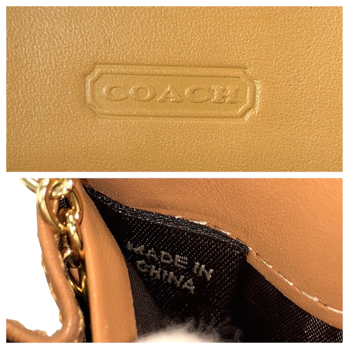 22391
COACH コーチ シグネチャー ブラウン ベージュ ゴールド金具 キャンバス / レザー コインケース 小銭入れ コンパクトウォレット レディース AB3