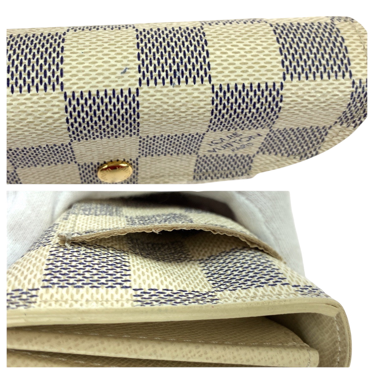 22392
LOUIS VUITTON ルイヴィトン ダミエ アズール サンチュール ポシェット ソロ ホワイト グレー ゴールド金具 PVC M9835 コインケース 小銭入れ 男女兼用 レディース ABP14