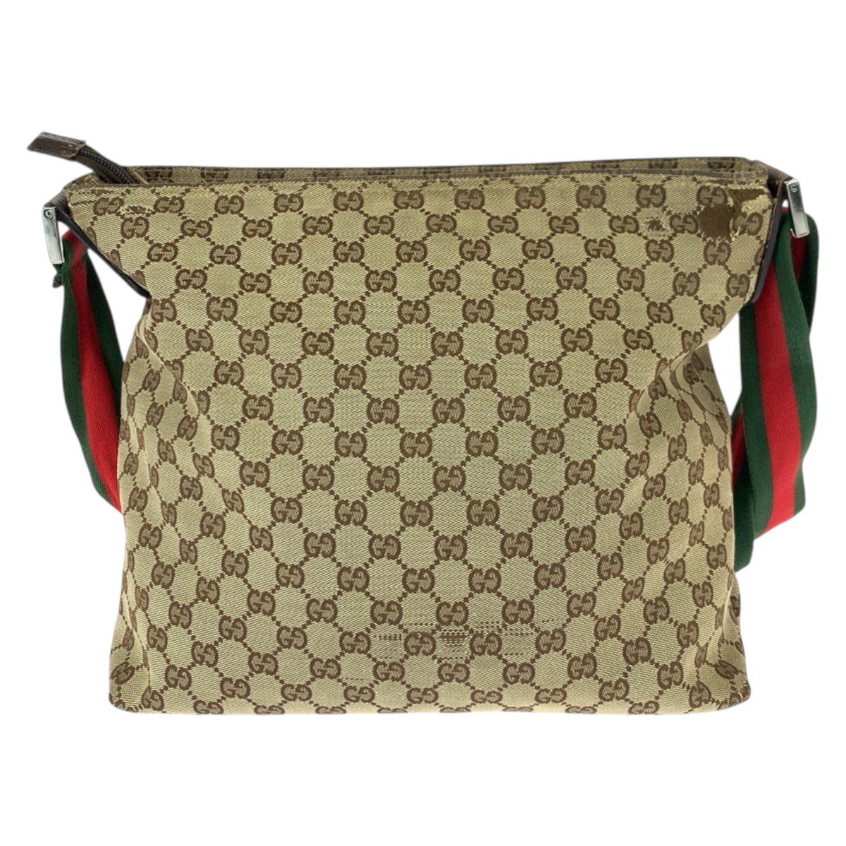 22395
GUCCI Sherry Line Beige Silver Hardware GG Canvas / Leather 189751 Shoulder Bag Unisex Women's B12