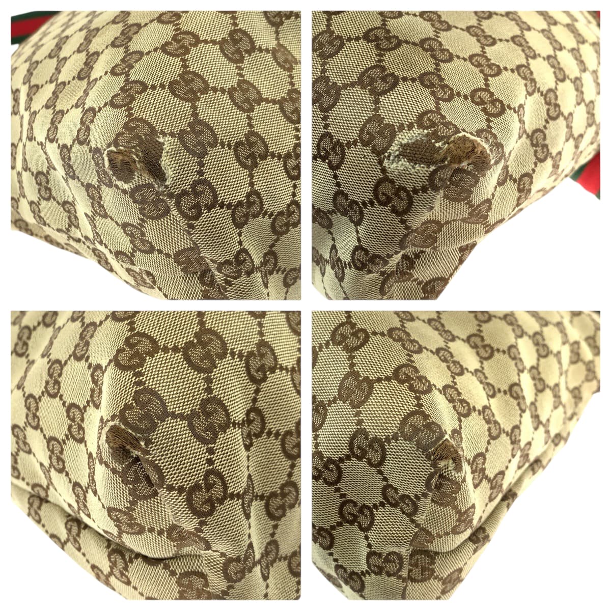 22395
GUCCI Sherry Line Beige Silver Hardware GG Canvas / Leather 189751 Shoulder Bag Unisex Women's B12