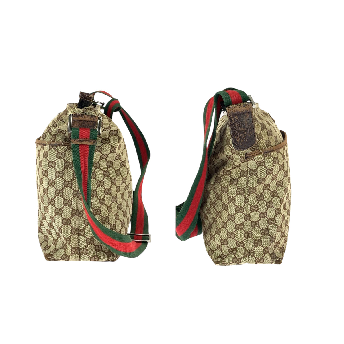22395
GUCCI Sherry Line Beige Silver Hardware GG Canvas / Leather 189751 Shoulder Bag Unisex Women's B12