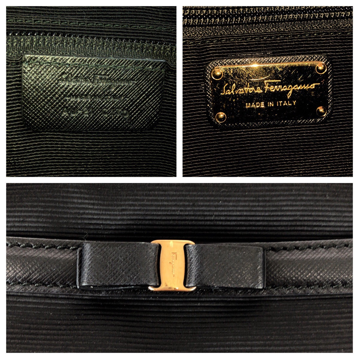 22396
Salvatore Ferragamo サルヴァトーレフェラガモ ヴァラ リボン ブラック 黒 ゴールド金具 ナイロン / レザー AU21 C170 ショルダーバッグ ポシェット レディース ABP14