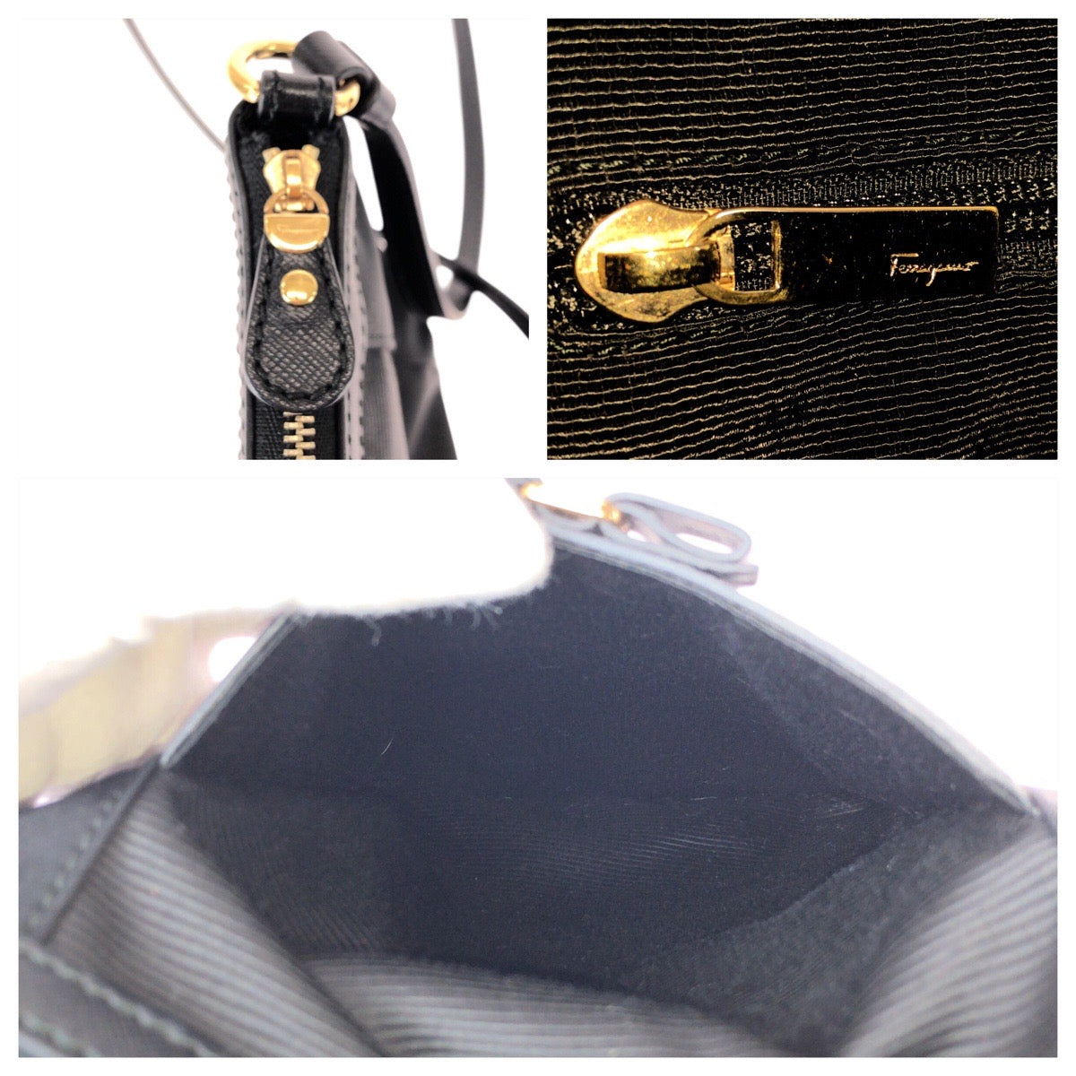 22396
Salvatore Ferragamo サルヴァトーレフェラガモ ヴァラ リボン ブラック 黒 ゴールド金具 ナイロン / レザー AU21 C170 ショルダーバッグ ポシェット レディース ABP14