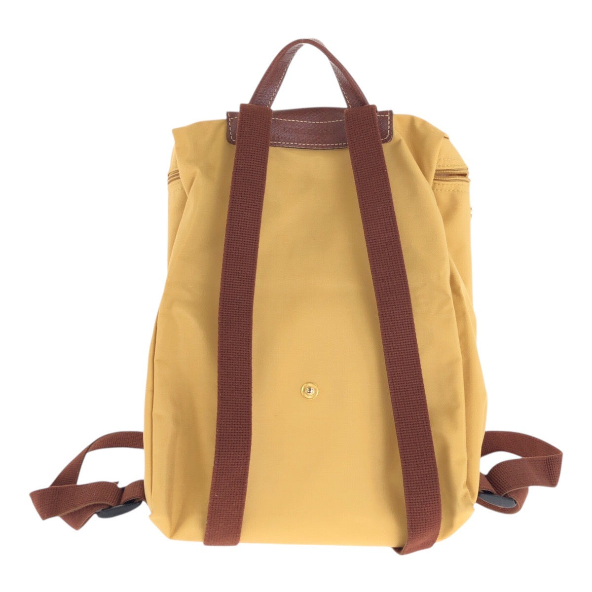 22397
Longchamp ロンシャン ル・プリアージュ イエロー ブラウン ゴールド金具 ナイロン / レザー リュック・デイパック バックパック レディース AB7