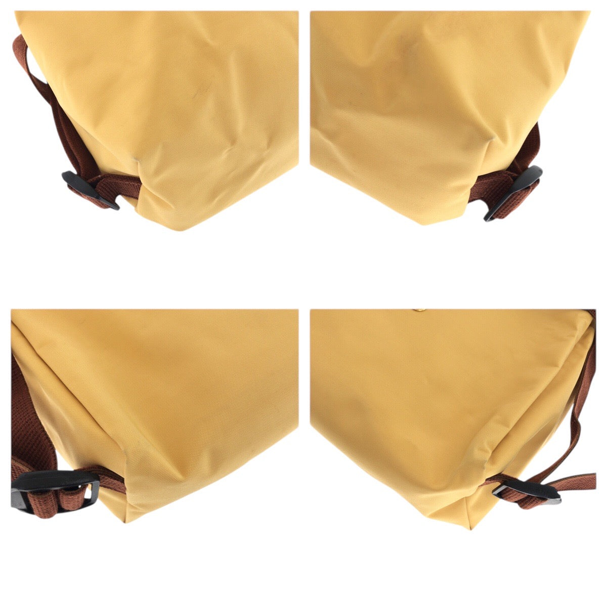 22397
Longchamp ロンシャン ル・プリアージュ イエロー ブラウン ゴールド金具 ナイロン / レザー リュック・デイパック バックパック レディース AB7