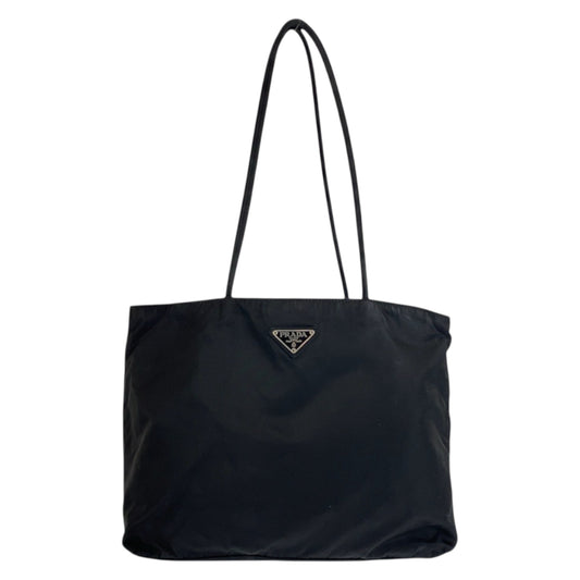 22398
PRADA プラダ テスート 三角ロゴプレート ブラック 黒 シルバー金具 ナイロン トートバッグ ショルダーバッグ レディース AB18