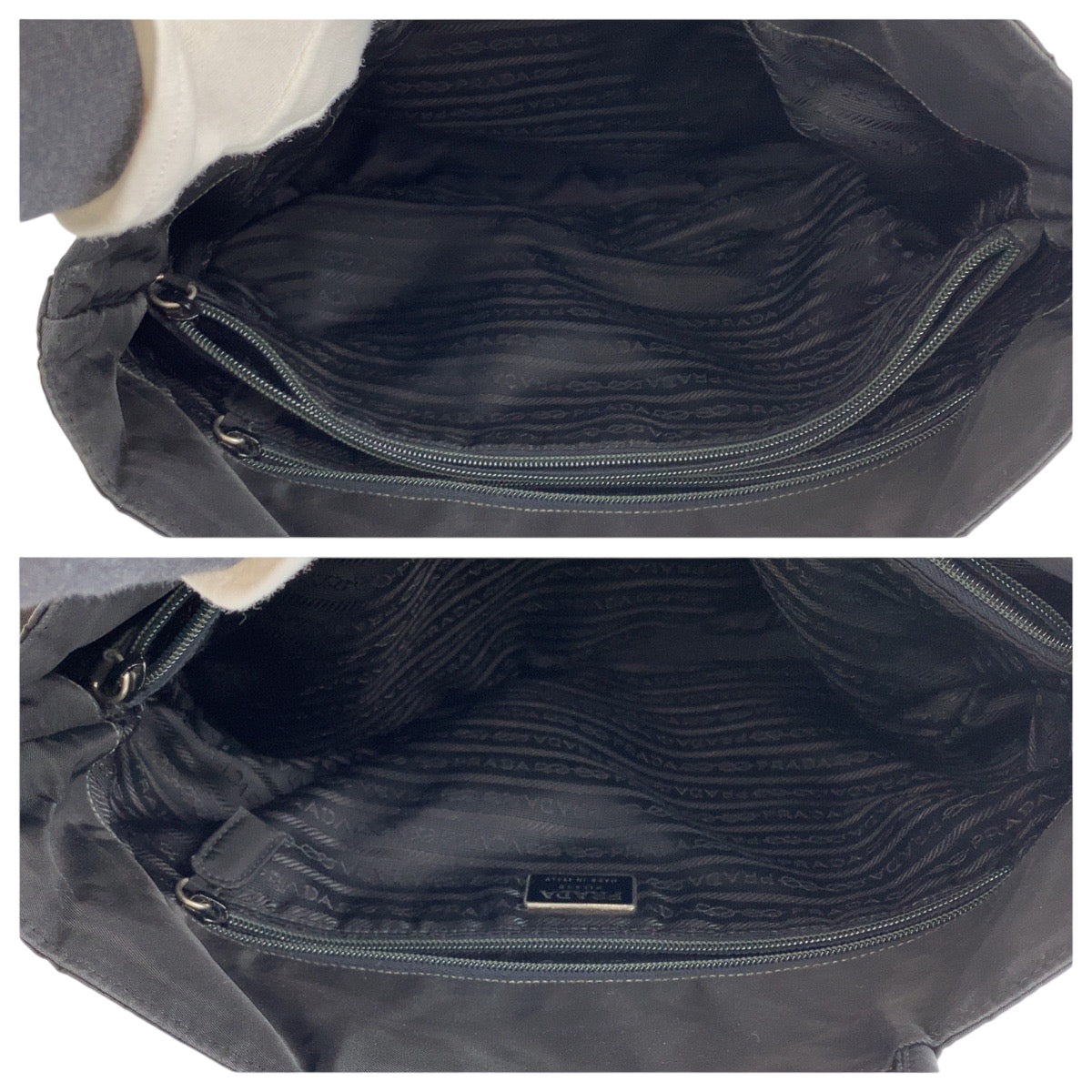 22398
PRADA プラダ テスート 三角ロゴプレート ブラック 黒 シルバー金具 ナイロン トートバッグ ショルダーバッグ レディース AB18