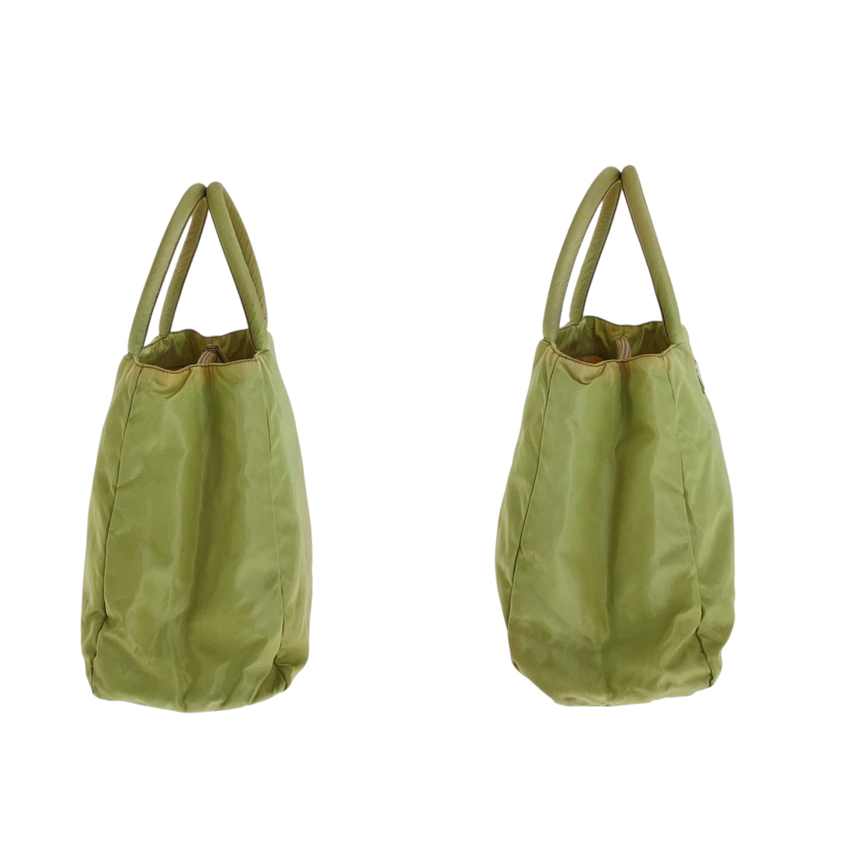 22399
PRADA プラダ テスート 三角ロゴプレート グリーン シルバー金具 ナイロン トートバッグ ハンドバッグ レディース B7