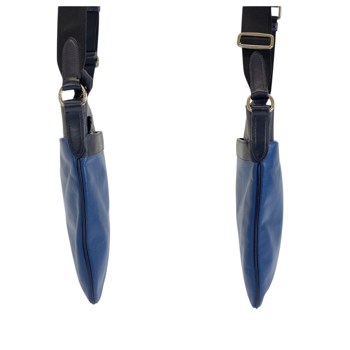 22400
COACH コーチ ブルー ネイビー シルバー金具 レザー ショルダーバッグ ポシェット メンズ AB7