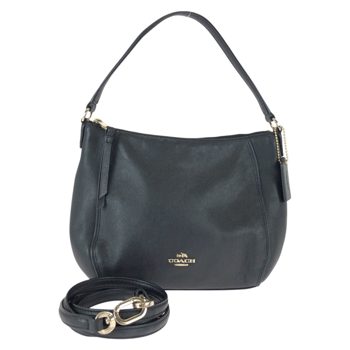 22401
COACH コーチ ブラック 黒 ゴールド金具 レザー D1581-F51900 ハンドバッグ ショルダーバッグ 2way レディース ABP8