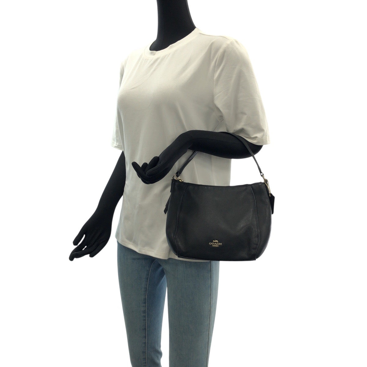 22401
COACH コーチ ブラック 黒 ゴールド金具 レザー D1581-F51900 ハンドバッグ ショルダーバッグ 2way レディース ABP8