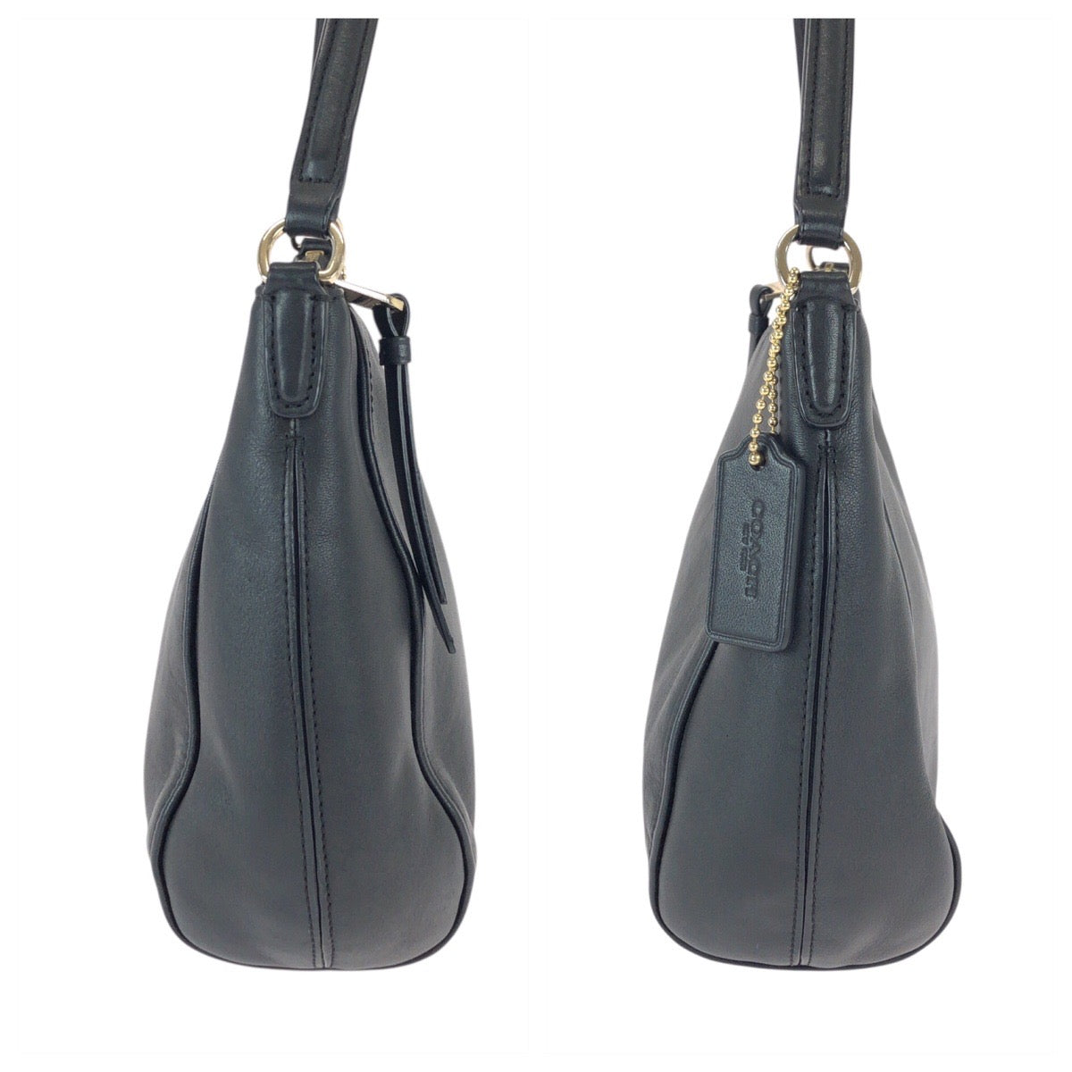 22401
COACH コーチ ブラック 黒 ゴールド金具 レザー D1581-F51900 ハンドバッグ ショルダーバッグ 2way レディース ABP8