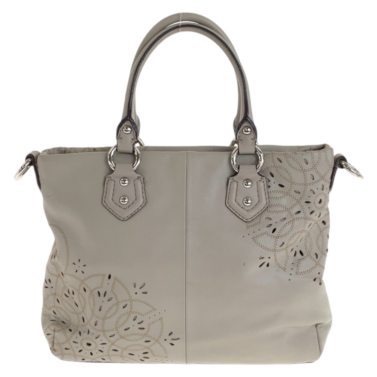 22402
COACH Opt Art Perforated 2-way Beige Silver Hardware Leather F22486 Shoulder Bag Tote Bag Ladies AB8
