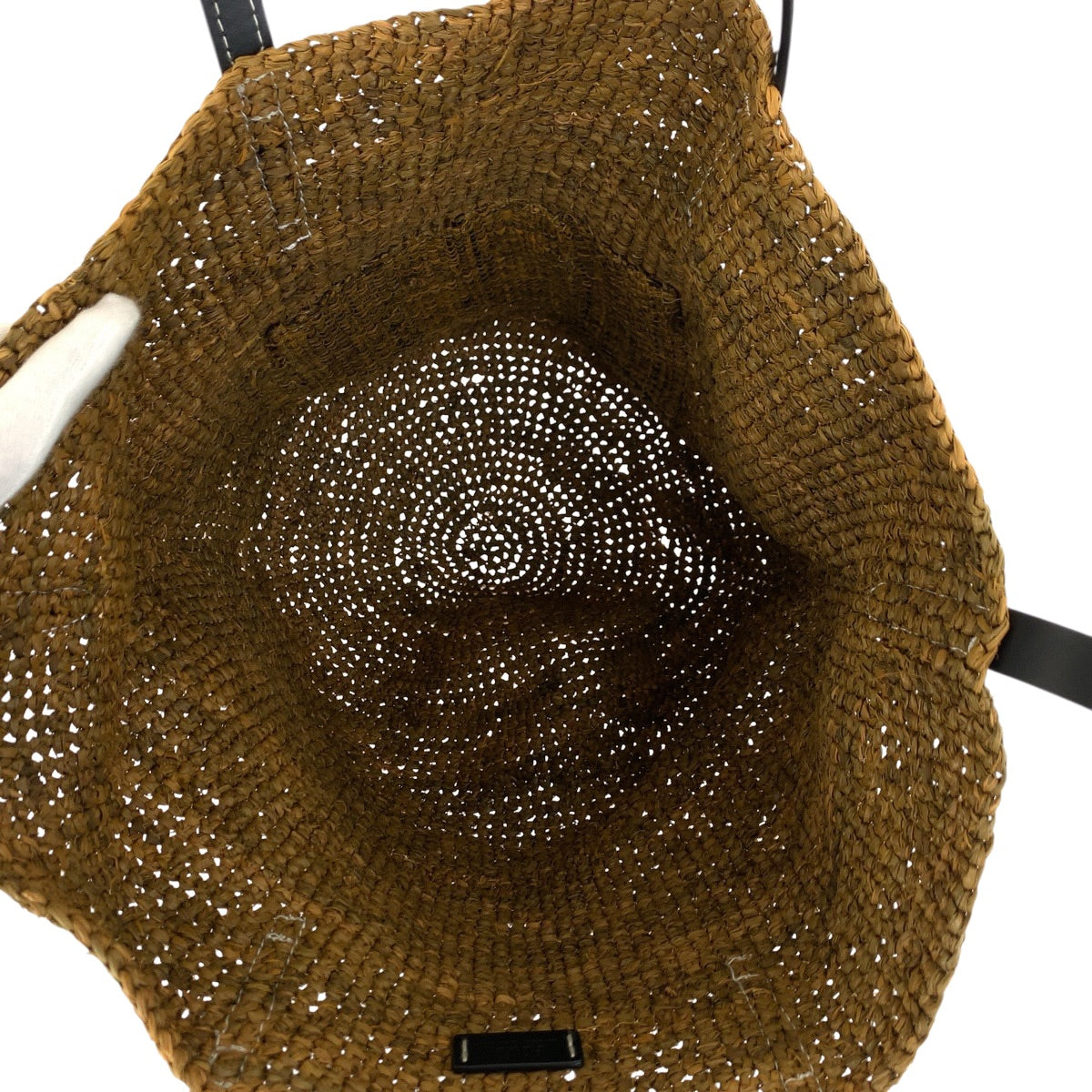 22403
POLO RALPH LAUREN ポロ ラルフローレン ブラウン ブラック ゴールド金具 ラフィア / レザー トートバッグ ショルダーバッグ レディース ABP8