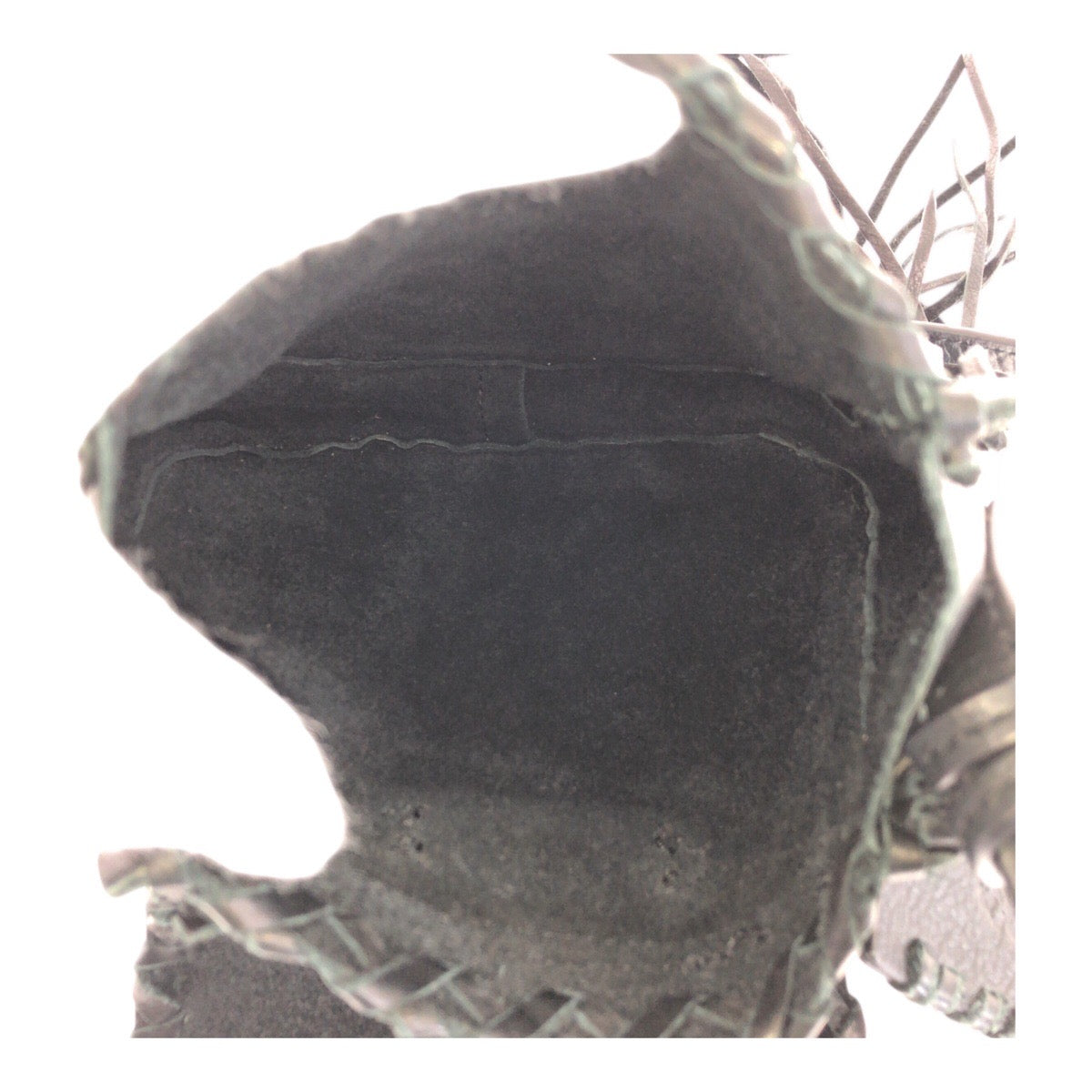 22408
POLO RALPH LAUREN ポロ ラルフローレン フリンジ ブラック 黒 レザー ショルダーバッグ ポシェット レディース ABP8