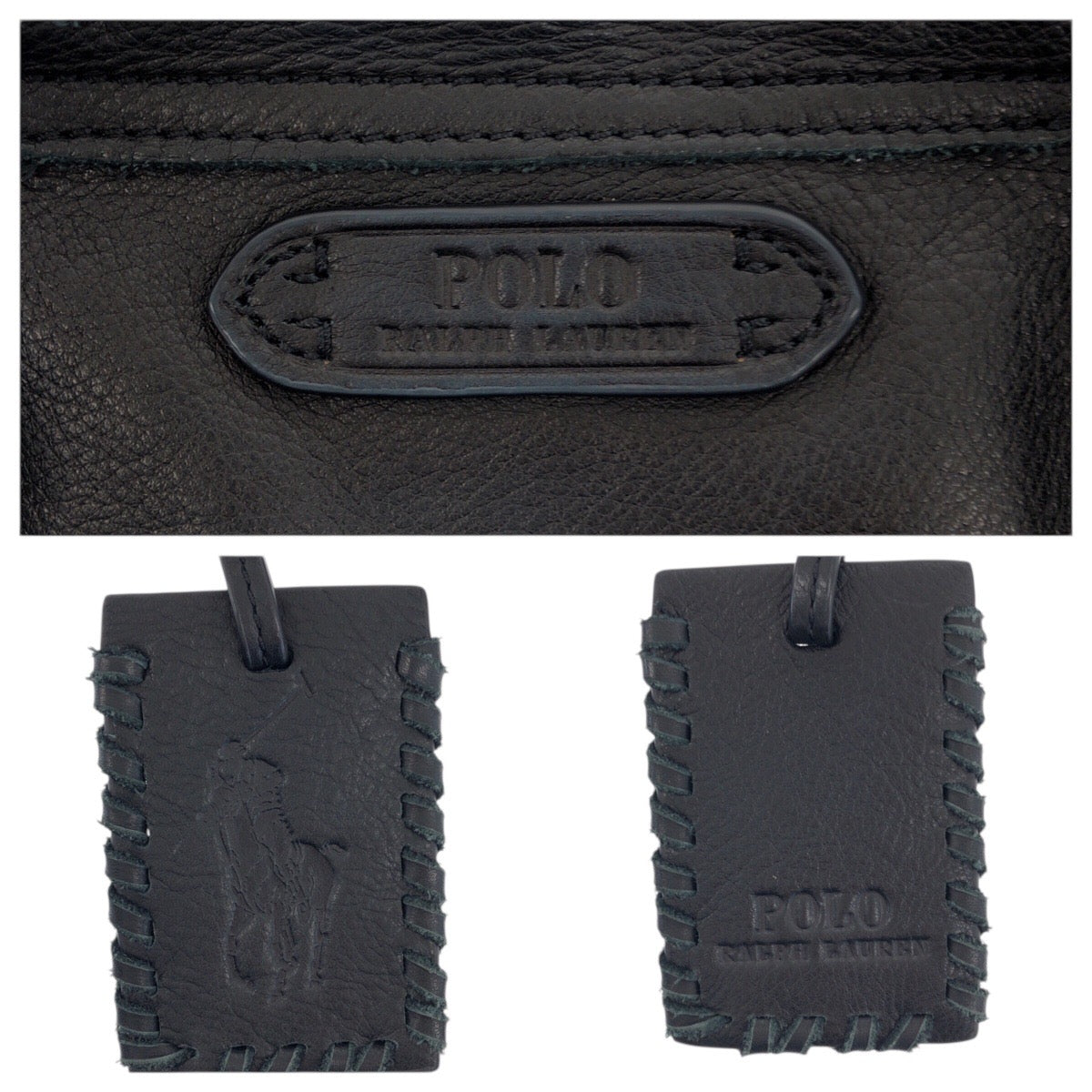 22408
POLO RALPH LAUREN ポロ ラルフローレン フリンジ ブラック 黒 レザー ショルダーバッグ ポシェット レディース ABP8