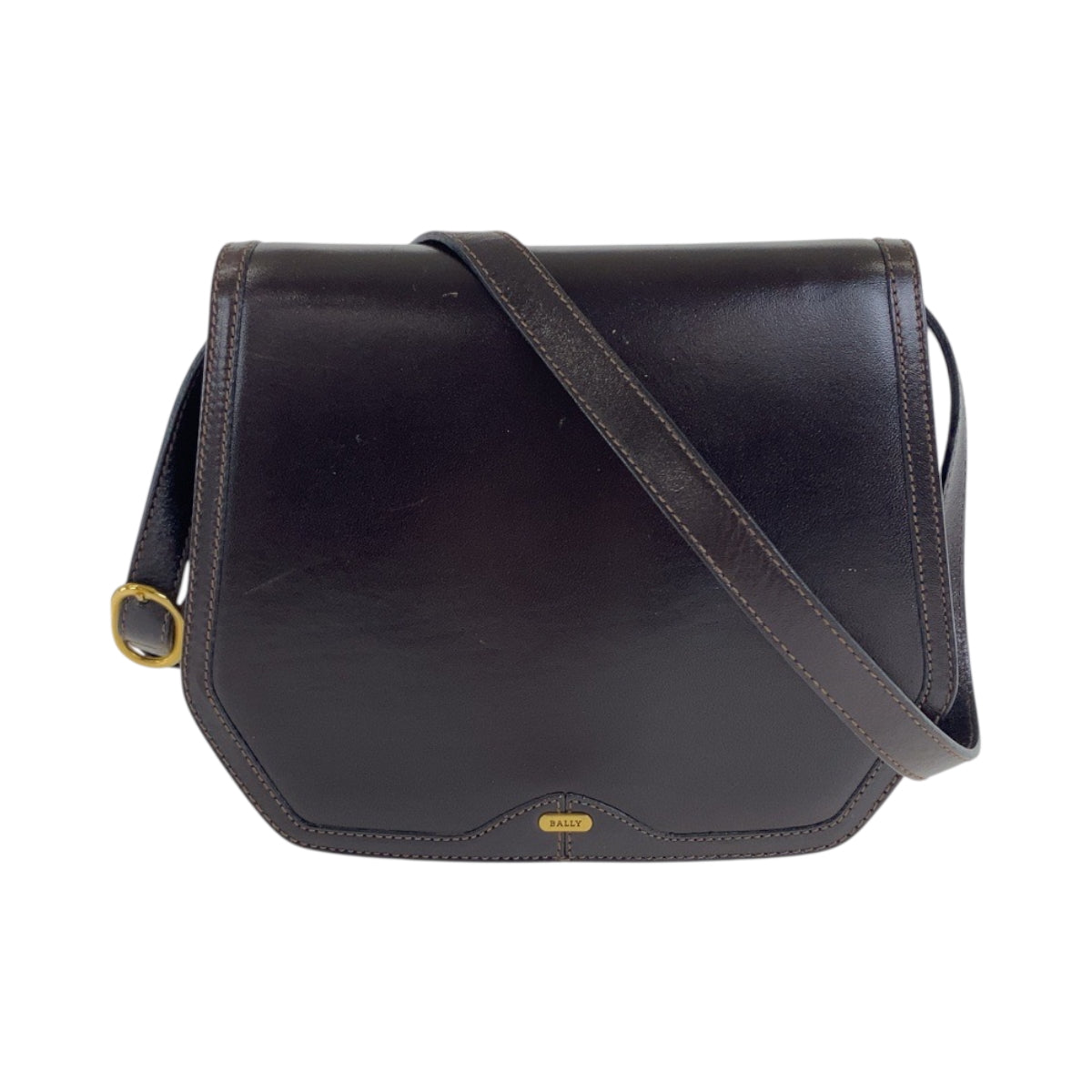 22410
BALLY バリー ブラウン ゴールド金具 レザー ショルダーバッグ ポシェット レディース ABP10