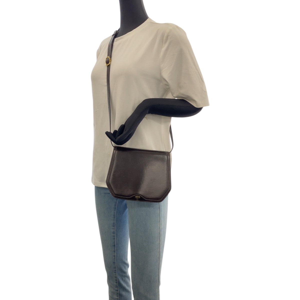 22410
BALLY バリー ブラウン ゴールド金具 レザー ショルダーバッグ ポシェット レディース ABP10