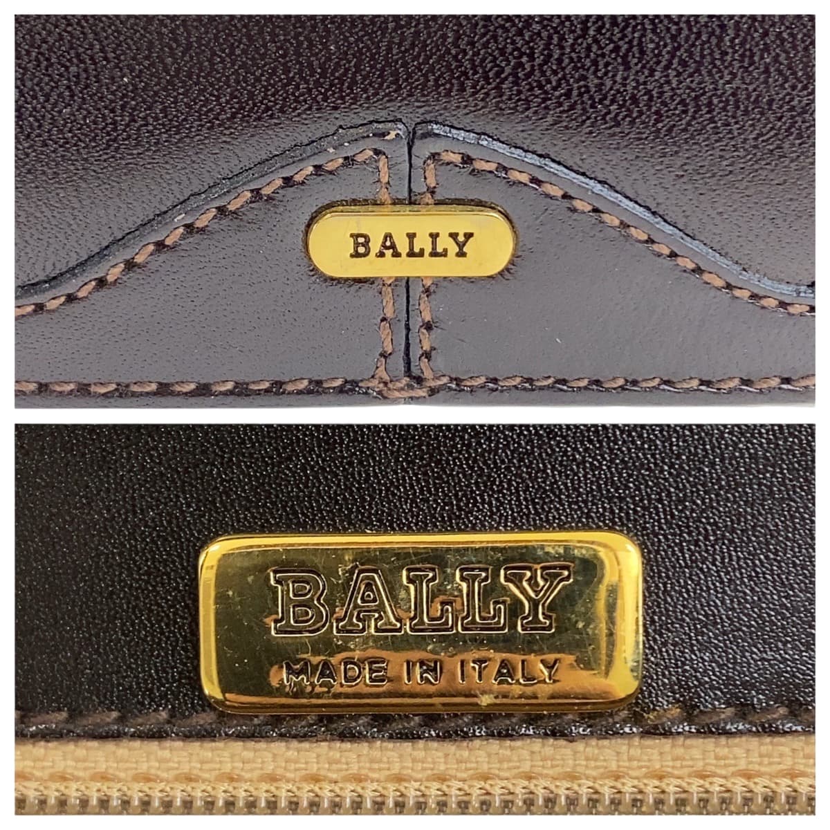 22410
BALLY バリー ブラウン ゴールド金具 レザー ショルダーバッグ ポシェット レディース ABP10