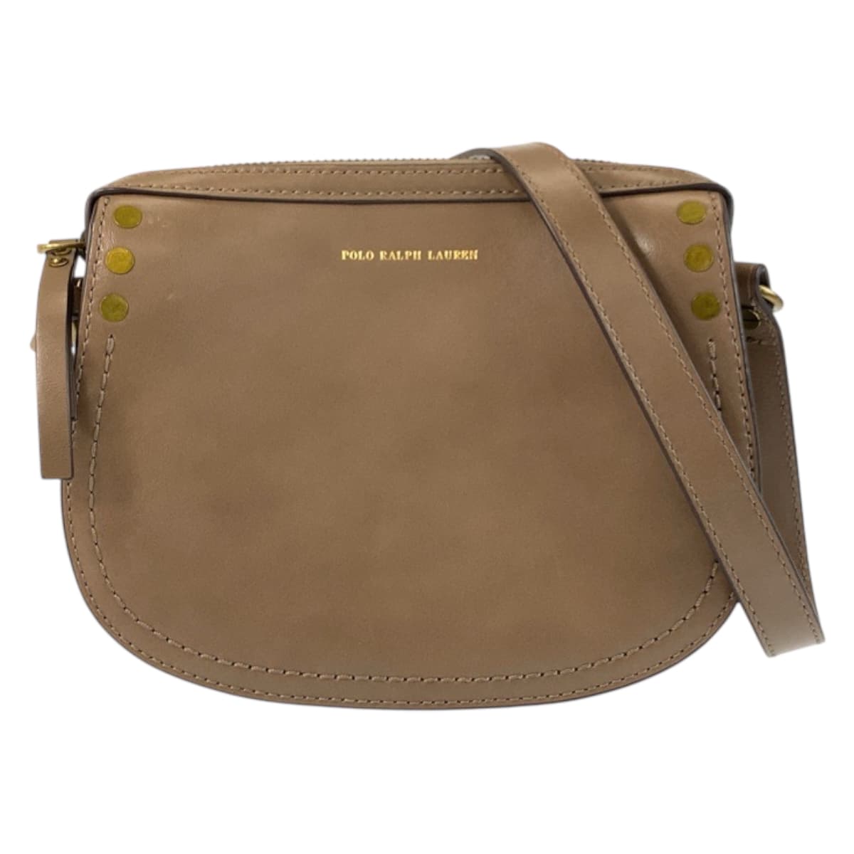 22411
POLO RALPH LAUREN ポロ ラルフローレン ブラウン ゴールド金具 レザー ショルダーバッグ ポシェット レディース ABP8