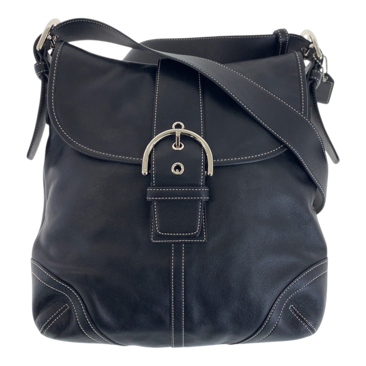 22414
COACH Soho Small Duffle Black with Silver Hardware Leather 9481 Shoulder Bag Unisex Women's A10