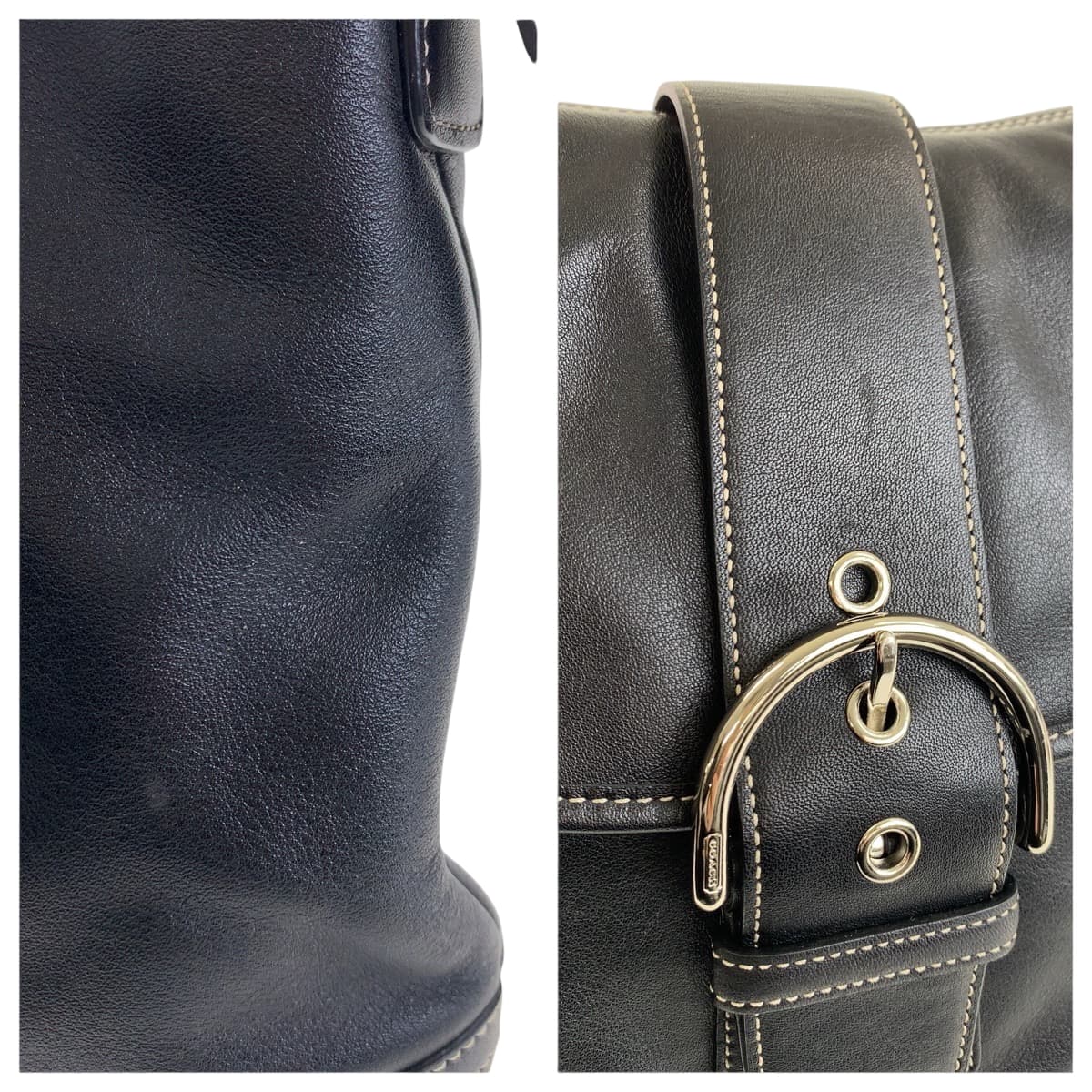22414
COACH Soho Small Duffle Black with Silver Hardware Leather 9481 Shoulder Bag Unisex Women's A10