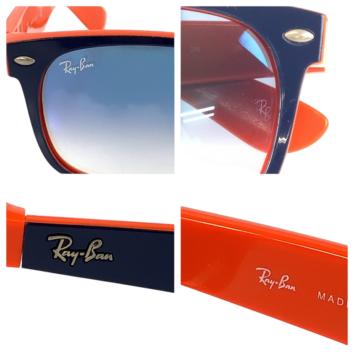 22416
Ray-Ban レイバン ニューウェイファーラー ミラーレンズ ネイビー オレンジ シルバー金具 プラスチック RB2132 789/3F 55□18 2N サングラス メガネ 男女兼用 スクエア メンズ ABP13