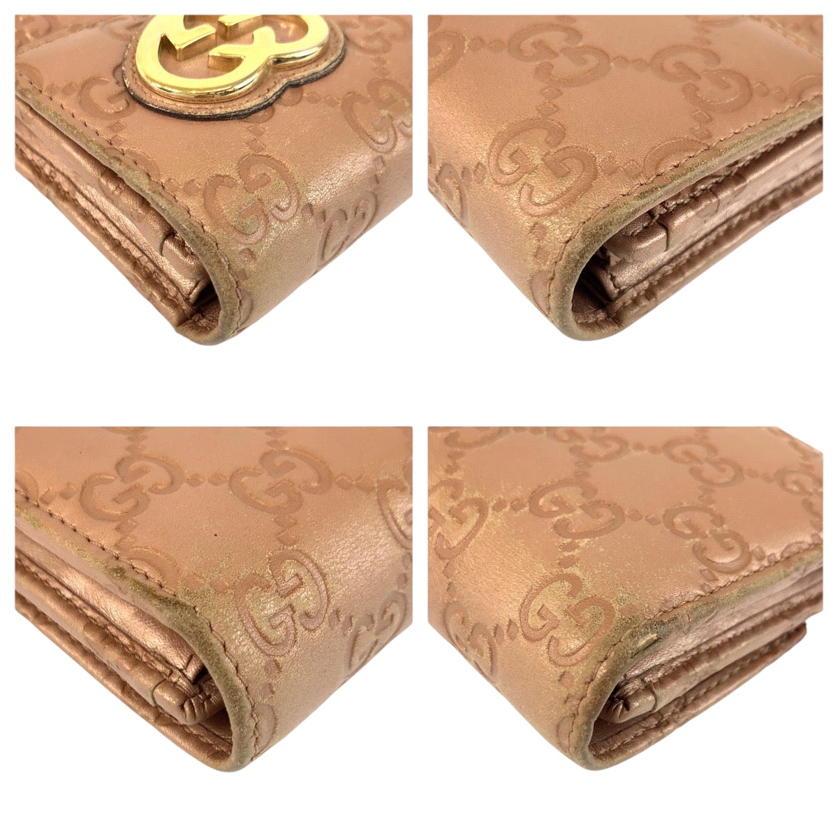 22418
GUCCI グッチ グッチシマ ラブリー ピンクベージュ ゴールド金具 レザー 251861 長財布 ロングウォレット レディース AB7