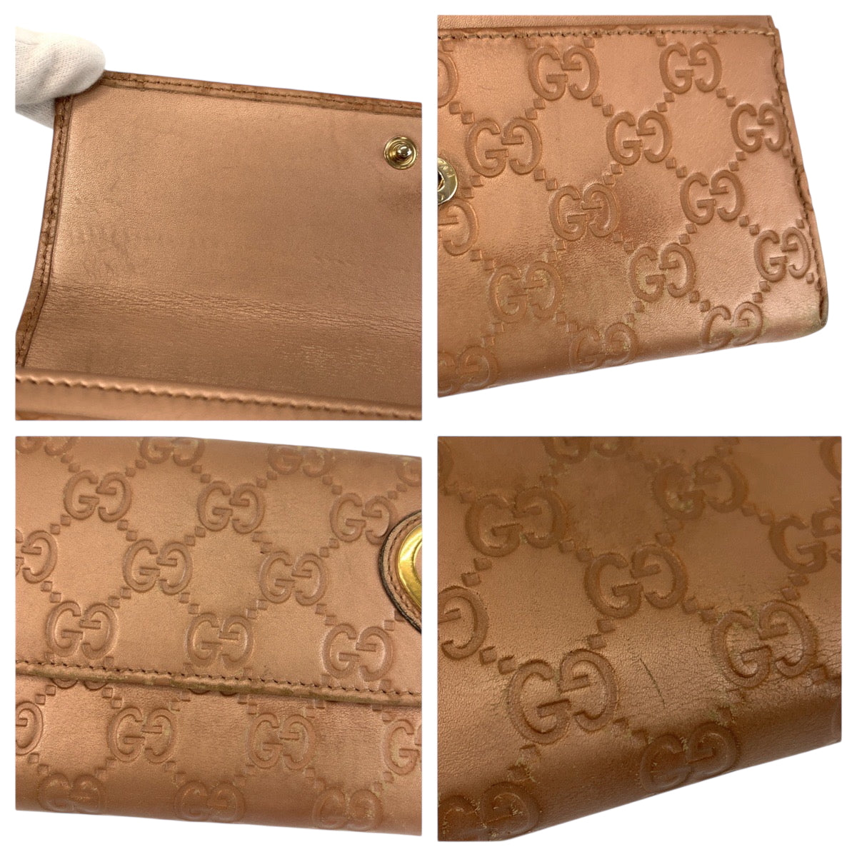 22418
GUCCI グッチ グッチシマ ラブリー ピンクベージュ ゴールド金具 レザー 251861 長財布 ロングウォレット レディース AB7