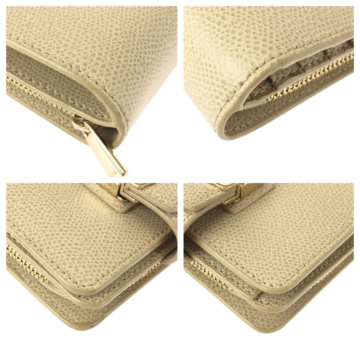 22421
Furla フルラ メトロポリス ベージュ ゴールド金具 レザー 870936 折り財布 コンパクトウォレット レディース A5