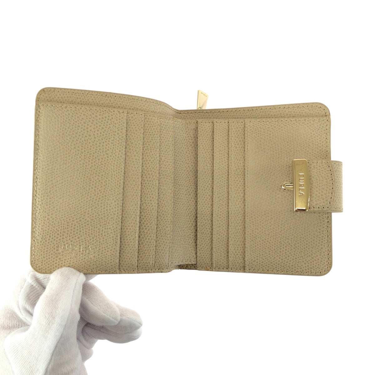 22421
Furla フルラ メトロポリス ベージュ ゴールド金具 レザー 870936 折り財布 コンパクトウォレット レディース A5