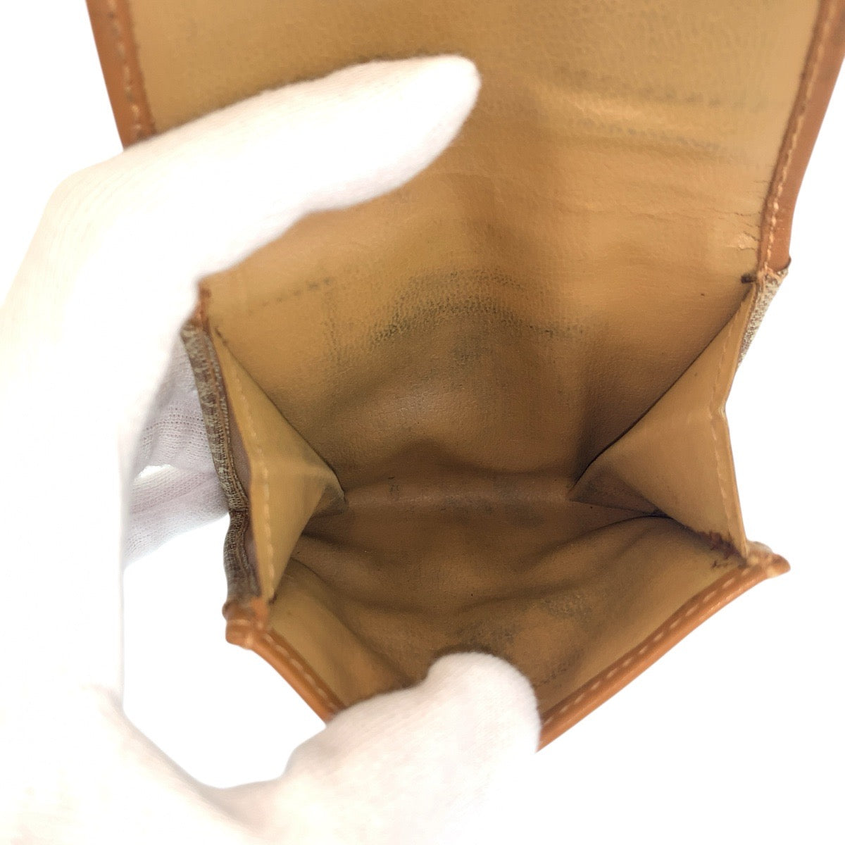 22422
CELINE セリーヌ マカダム ベージュ PVC / レザー コインケース 小銭入れ 男女兼用 レディース AB5