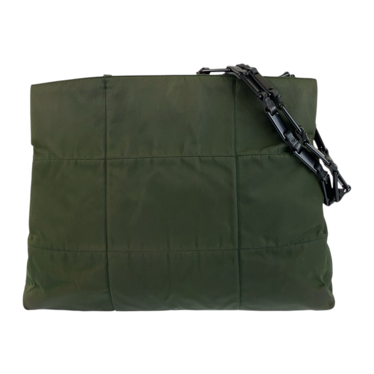 22425
PRADA プラダ グリーン ブラック ナイロン / プラスチック トートバッグ チェーンショルダーバッグ レディース AB8