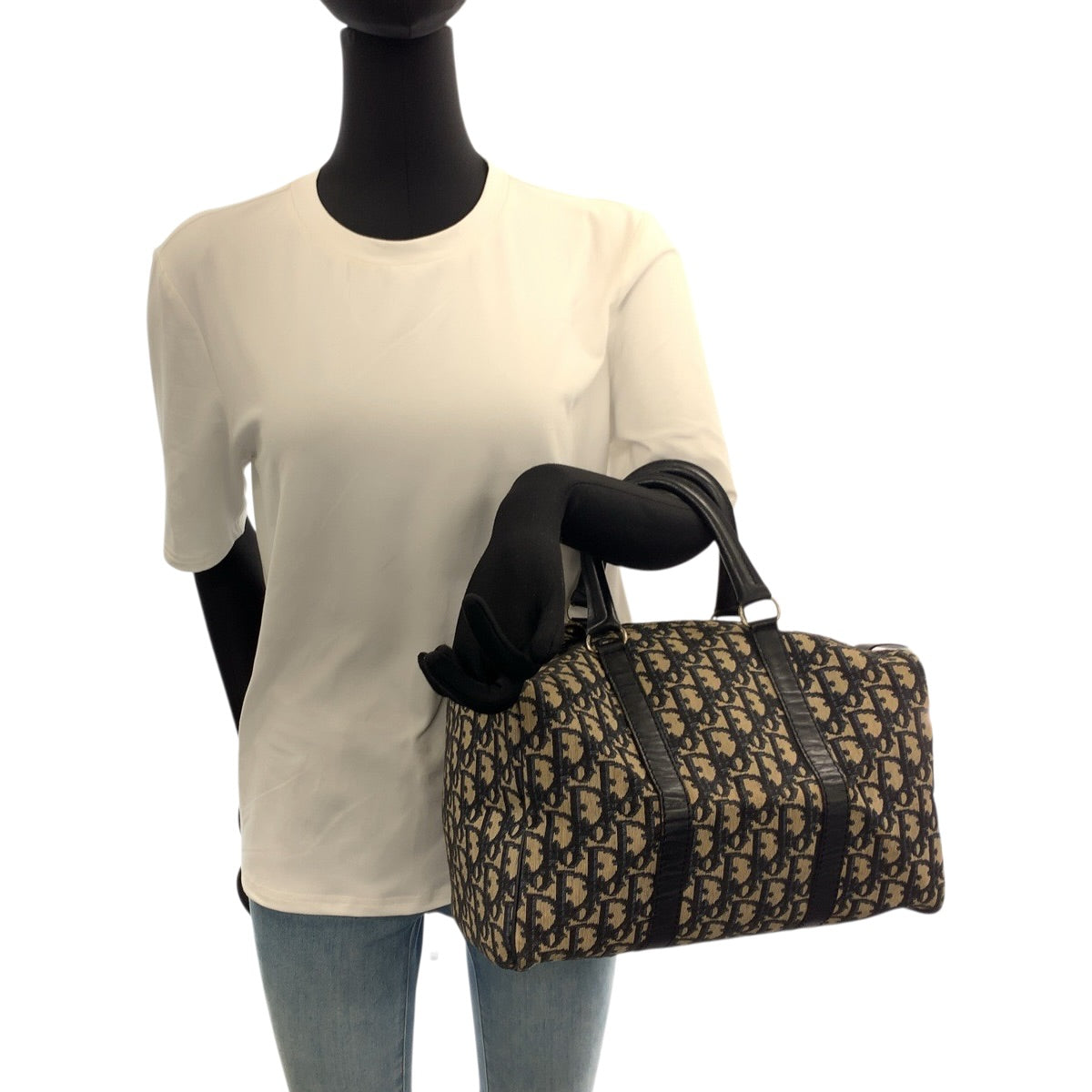 22426
Christian Dior クリスチャンディオール ヴィンテージ トロッター ベージュ ネイビー シルバー金具 キャンバス / レザー ハンドバッグ ミニボストンバッグ レディース ABP45