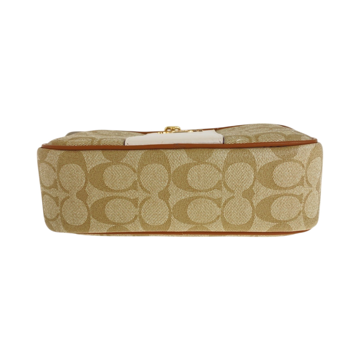 22430
COACH Signature Beige Brown Gold Hardware Leather / PVC CT255 Shoulder Bag Pochette Ladies ABP8
