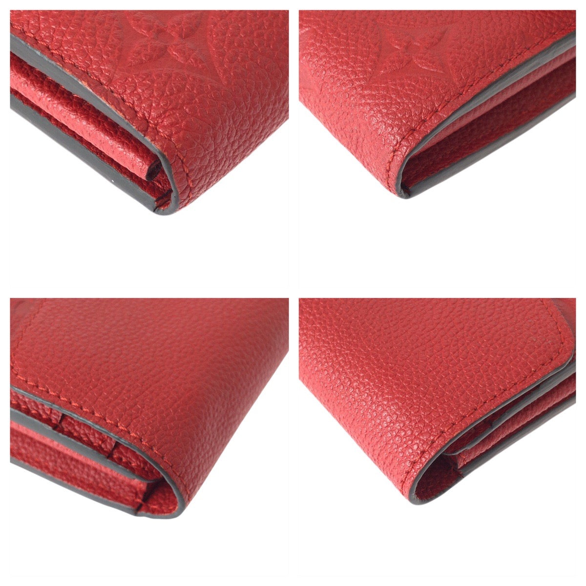 22433
LOUIS VUITTON ルイヴィトン モノグラム アンプラント ポルトフォイユ サラ レッド ゴールド金具 レザー M61181 長財布 ロングウォレット レディース A28