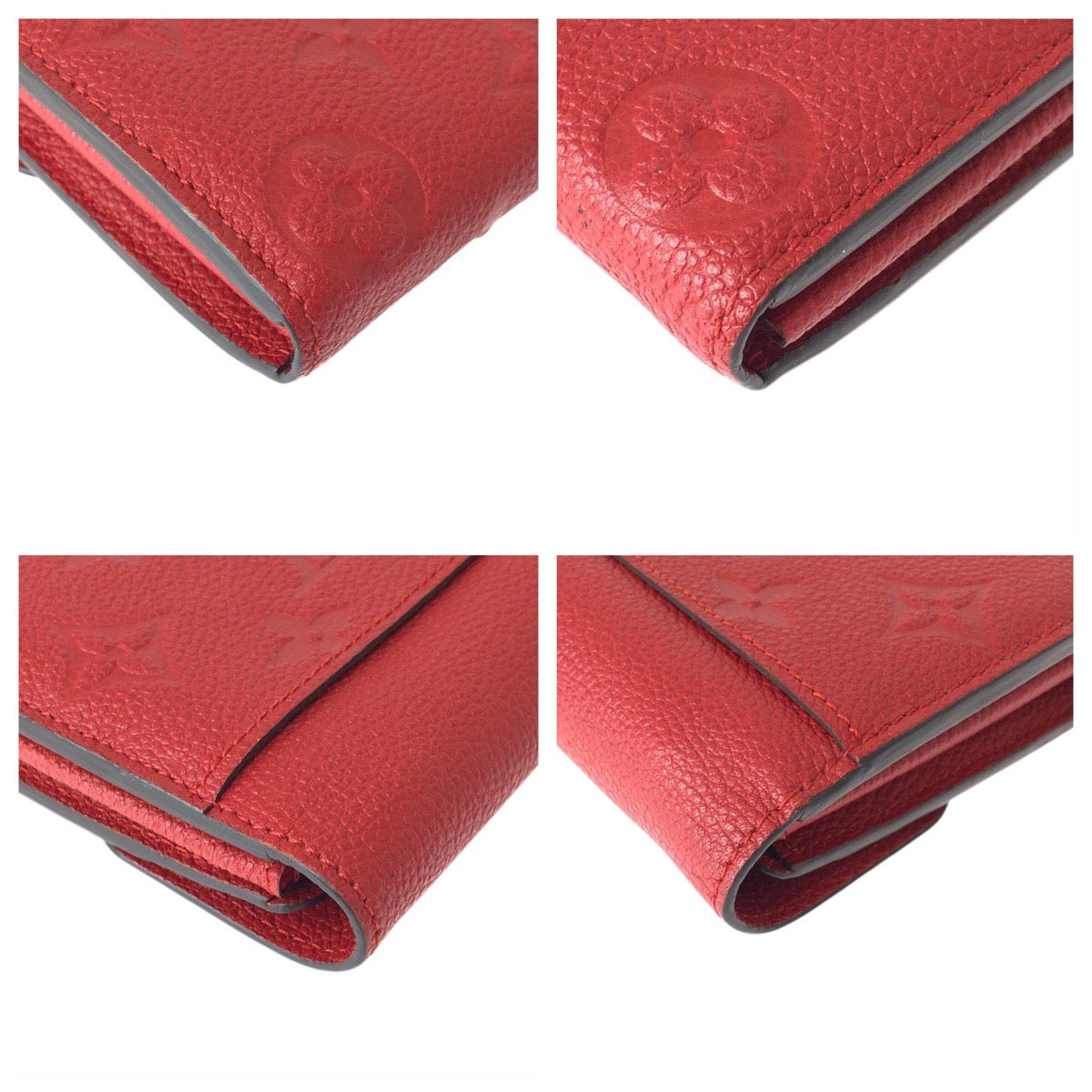 22433
LOUIS VUITTON ルイヴィトン モノグラム アンプラント ポルトフォイユ サラ レッド ゴールド金具 レザー M61181 長財布 ロングウォレット レディース A28