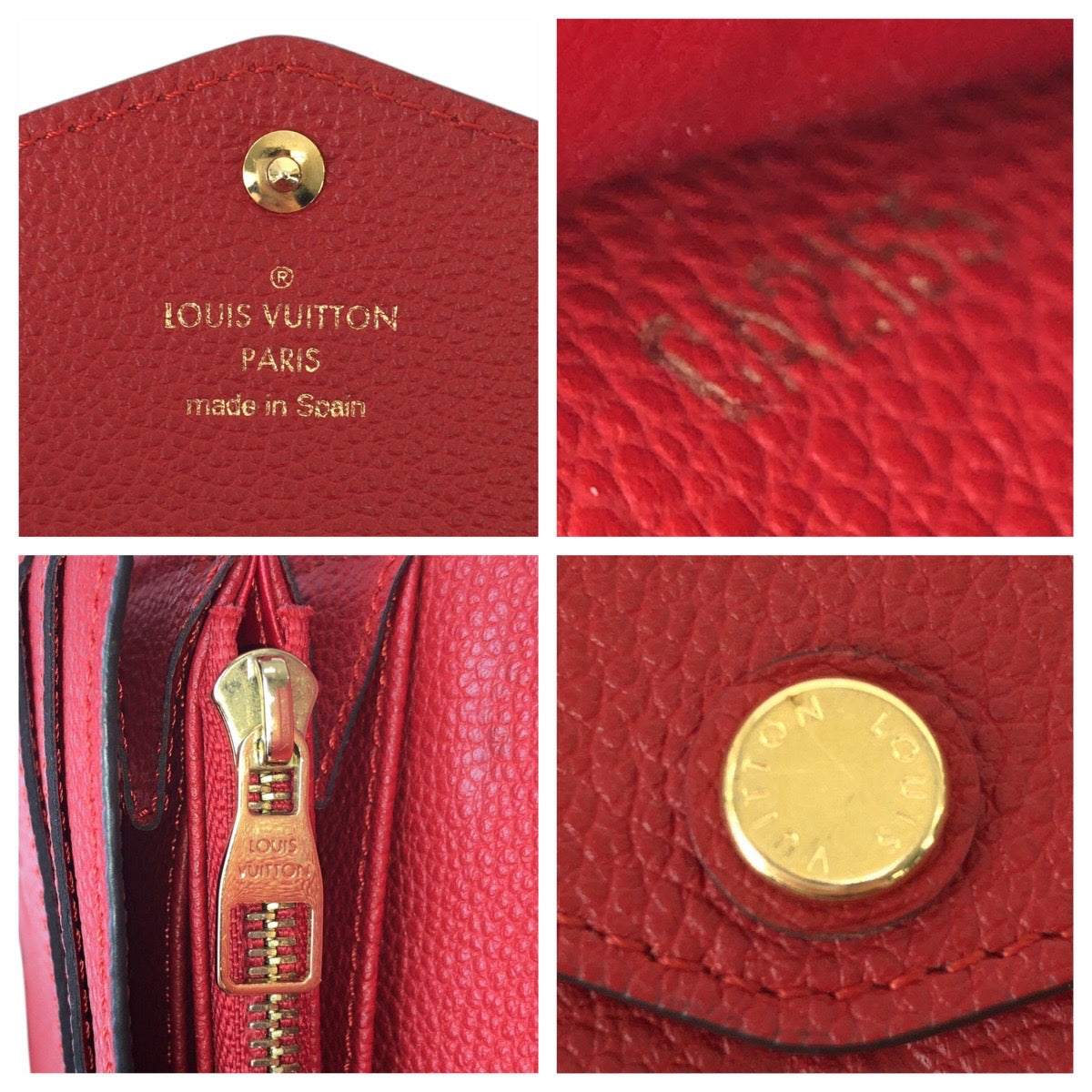 22433
LOUIS VUITTON ルイヴィトン モノグラム アンプラント ポルトフォイユ サラ レッド ゴールド金具 レザー M61181 長財布 ロングウォレット レディース A28