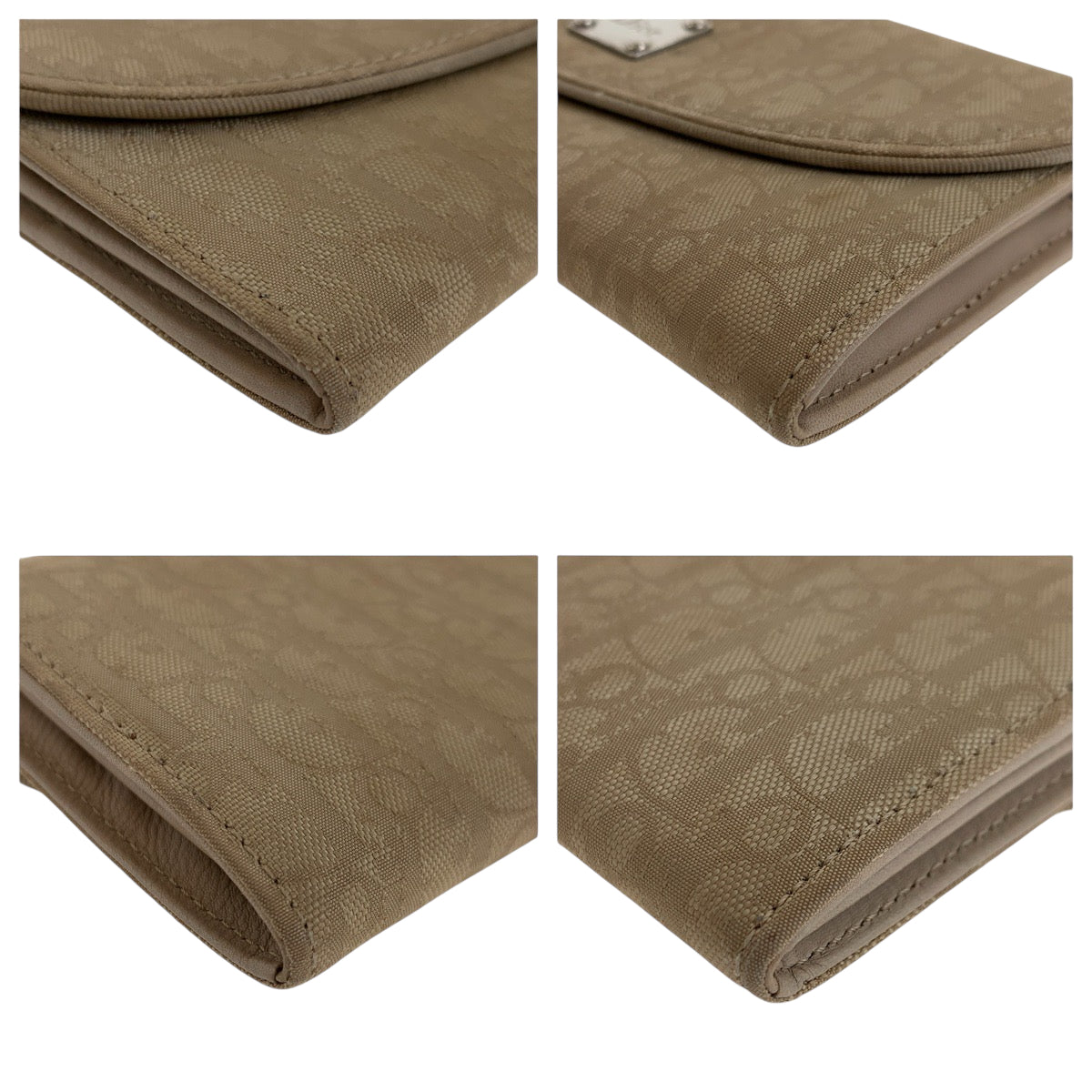 22435
Christian Dior Trotter Beige Silver Hardware Canvas / Leather Long Wallet Women's AB10