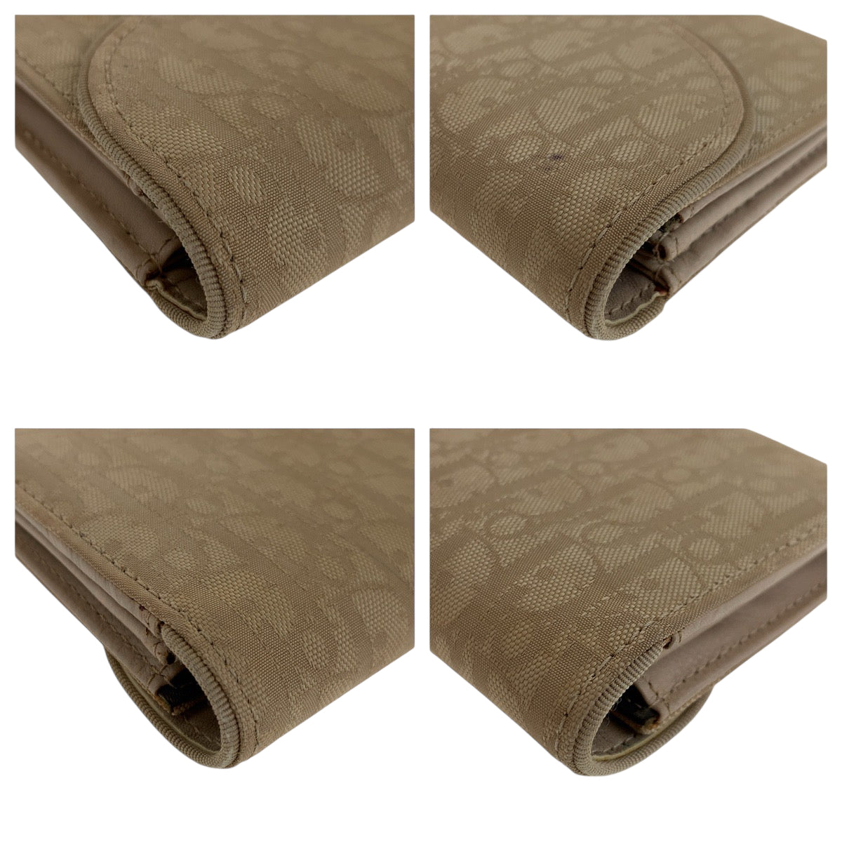 22435
Christian Dior Trotter Beige Silver Hardware Canvas / Leather Long Wallet Women's AB10