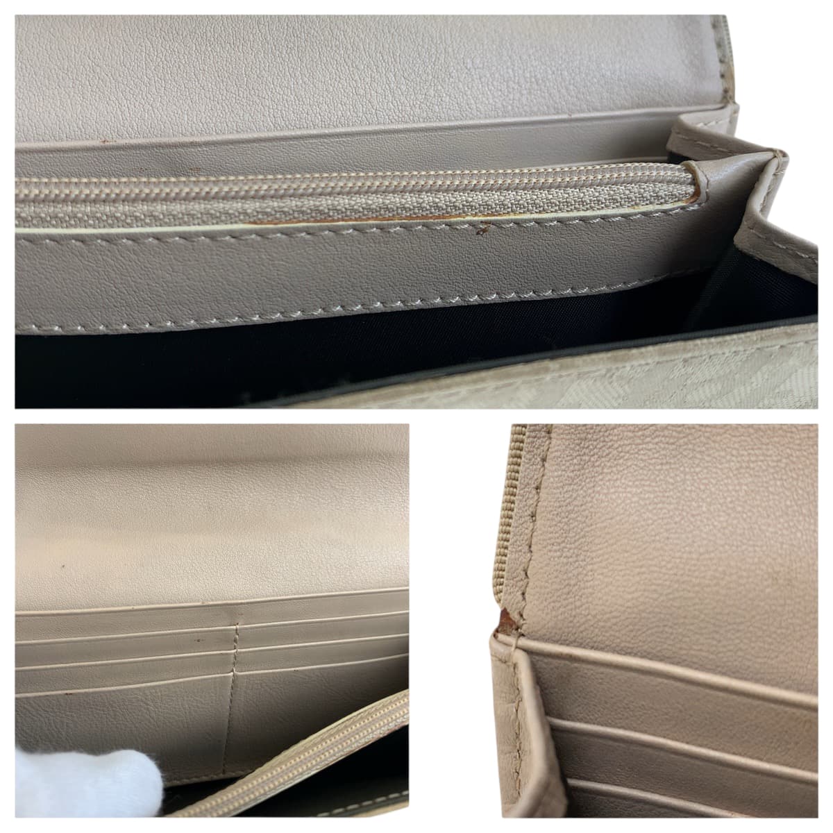 22435
Christian Dior Trotter Beige Silver Hardware Canvas / Leather Long Wallet Women's AB10