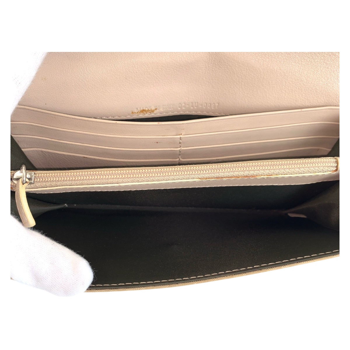 22435
Christian Dior Trotter Beige Silver Hardware Canvas / Leather Long Wallet Women's AB10