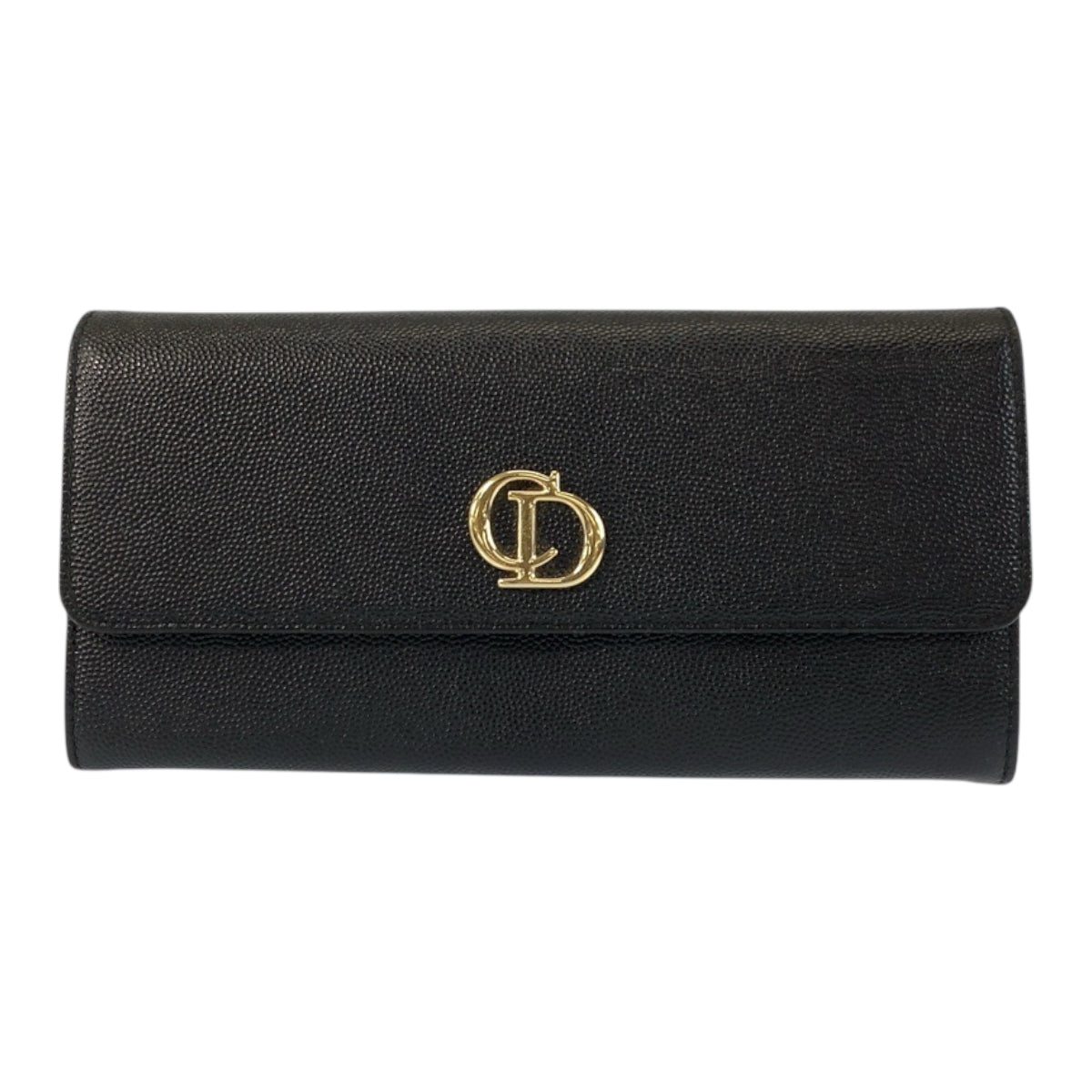 22437
Christian Dior CD Logo Black Gold Hardware Leather MC0131 Long Wallet Women's ABP15