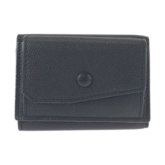 22438
Valextra ヴァレクストラ ブラック 黒 レザー 折り財布 コンパクトウォレット レディース A15