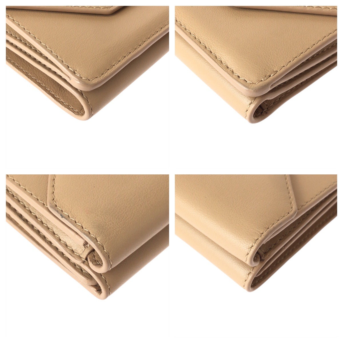 22439
BALENCIAGA バレンシアガ ベージュ ゴールド金具 レザー 73630 9607 O 555583 折り財布 コンパクトウォレット レディース A24