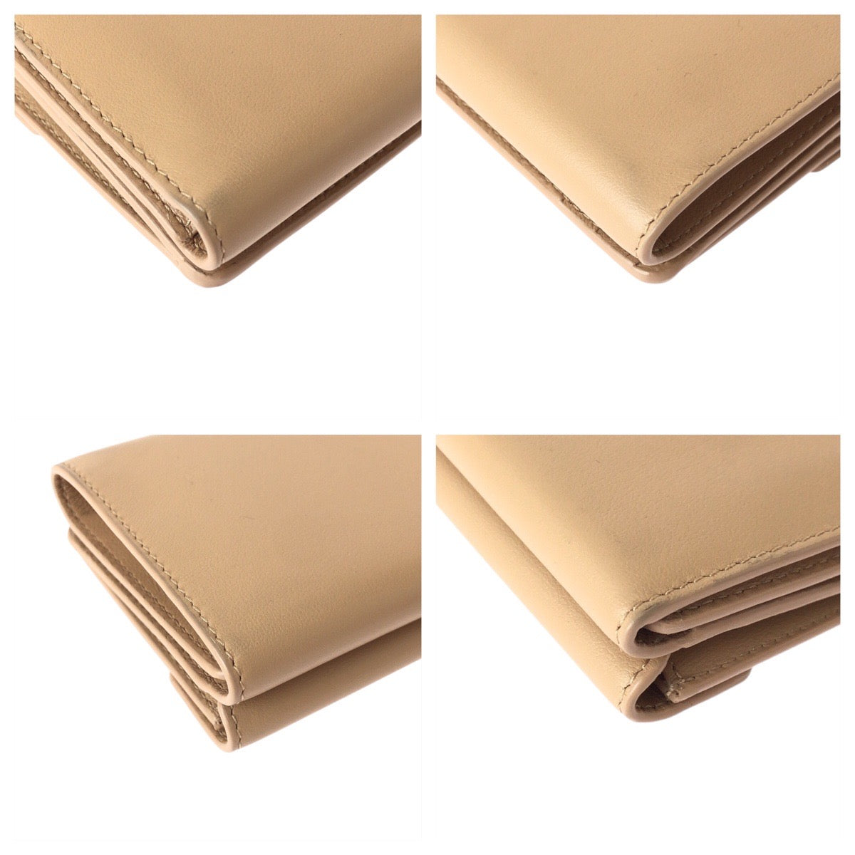 22439
BALENCIAGA バレンシアガ ベージュ ゴールド金具 レザー 73630 9607 O 555583 折り財布 コンパクトウォレット レディース A24