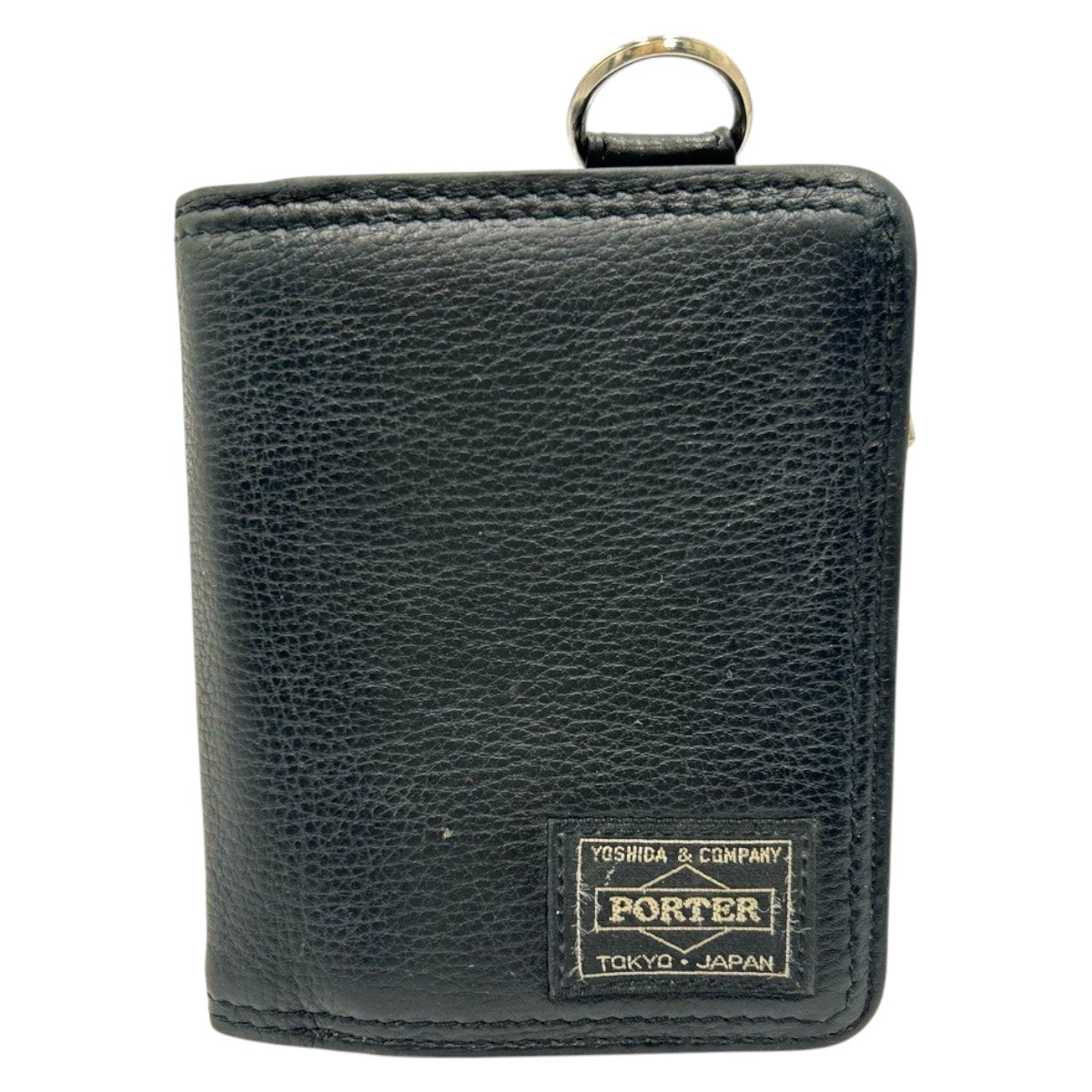 22441
PORTER CALM Black Leather Bi-Fold Wallet Compact Wallet Men's AB2