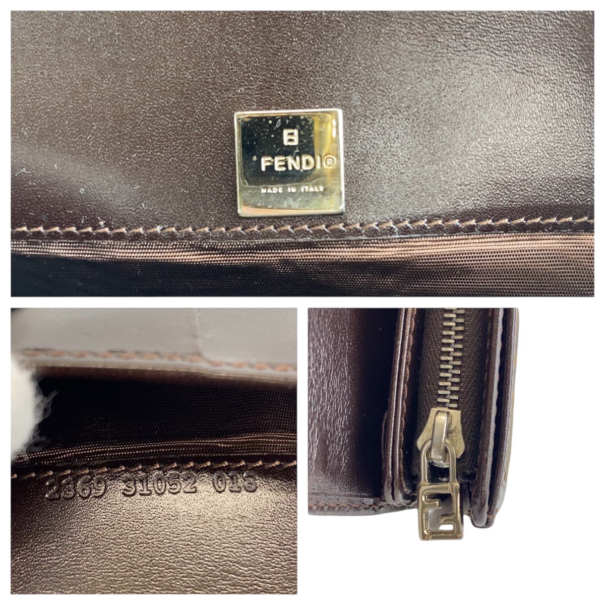 22445
FENDI フェンディ ズッカ ブラウン シルバー金具 キャンバス / レザー 31052 折財布 コンパクトウォレット 男女兼用 レディース A15